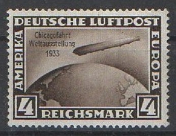 Michel Nr. 498, Chicagofahrt 1933 ungebraucht mit Falz.